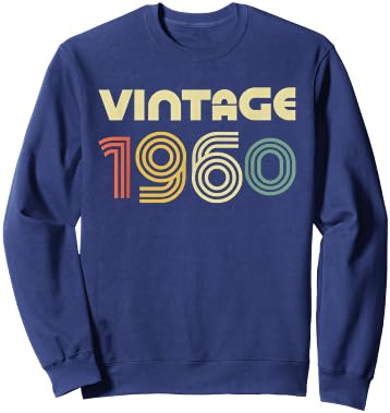 Vintage 1960 Shirt Men Women 65th Birthday Sweatshirt - Sweatshirt | Navy