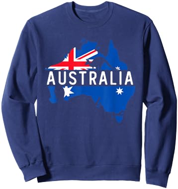 Australia Map Country Australian Kangaroo Aussie Melbourne Sweatshirt - Sweatshirt | Navy