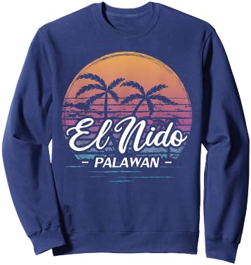 Vintage Philippines Vacation Travel Asia El Nido Palawan Sweatshirt - Sweatshirt | Navy