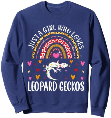 Just A Girl Who Loves Leopard Geckos Rainbow Leopard Gecko Sweatshirt - Sweatshirt | Navy