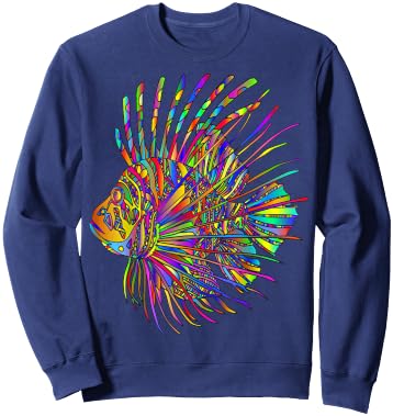 Colorful Lionfish Lion Fish Sweatshirt - Sweatshirt | Navy
