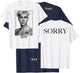 Justin Bieber Official Purpose Tour B&W Sorry Back T-Shirt - T-Shirt | Navy