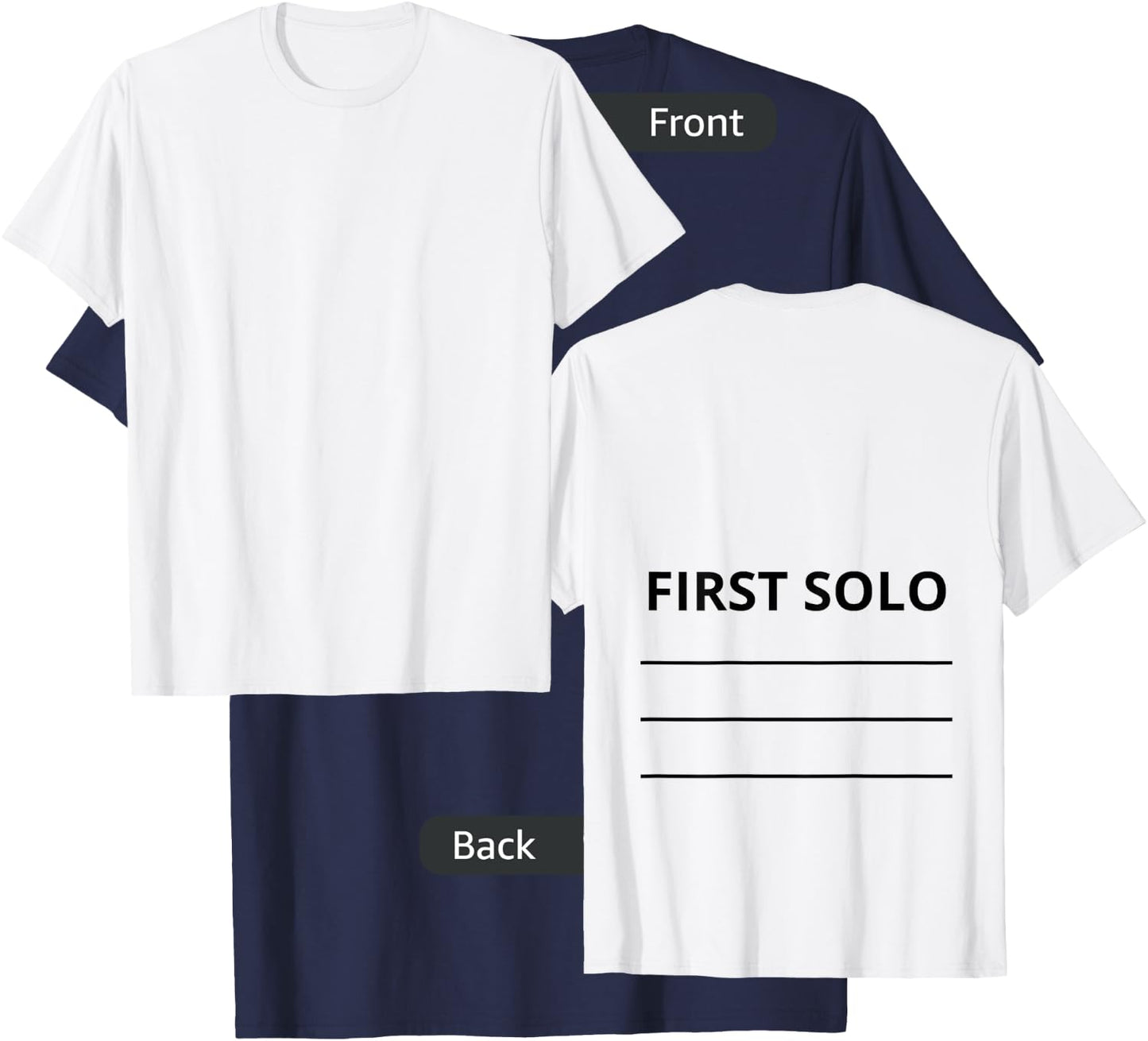 First Plane Solo Tail Flight School Student Flying Pilot T-Shirt - T-Shirt | Navy