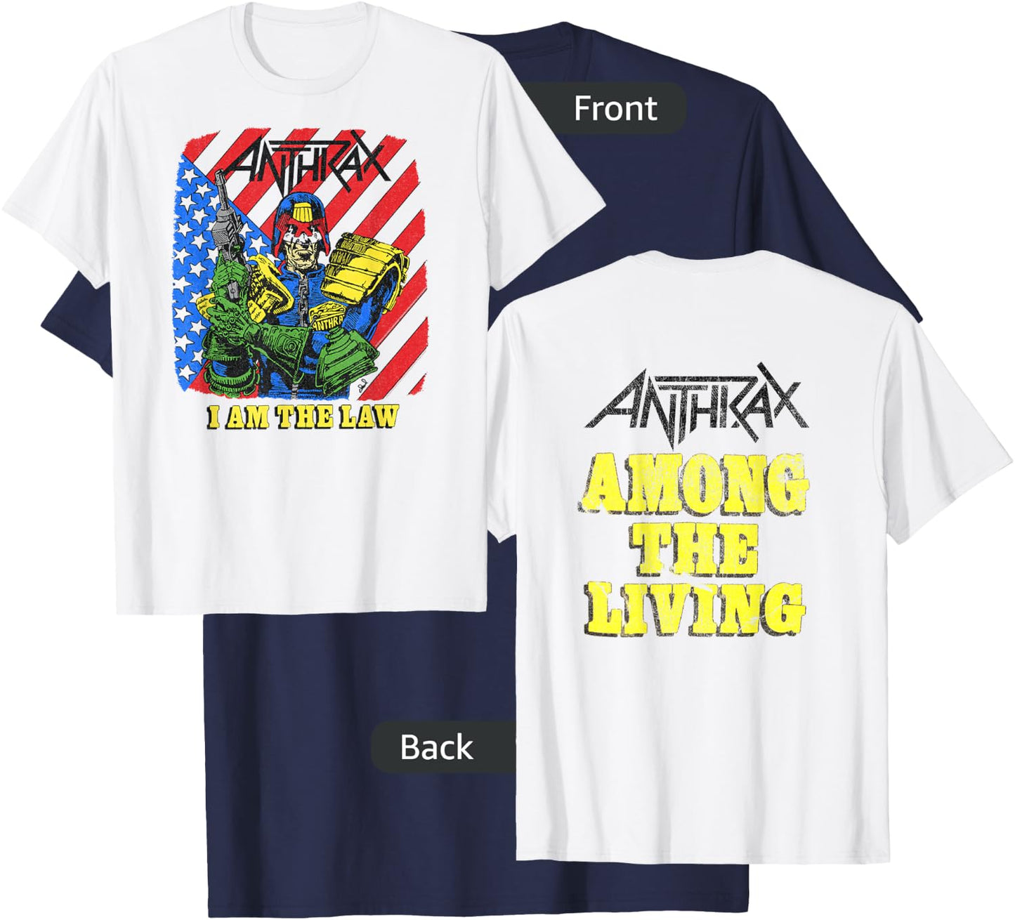 Anthrax - Among The Living 35th I Am The Law T-Shirt - T-Shirt | Navy