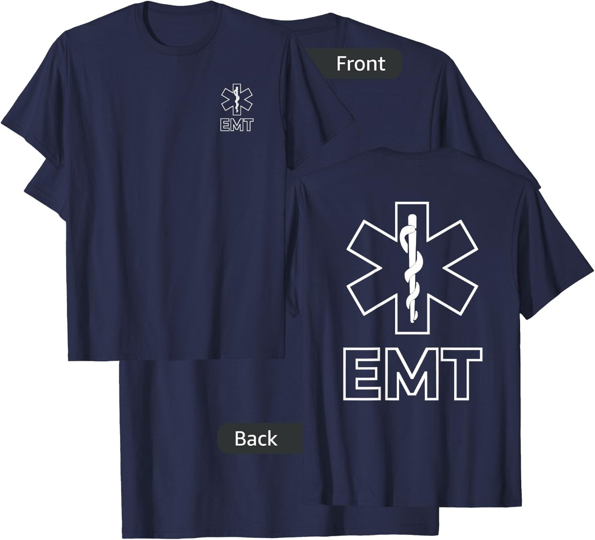 Star of Life Emt Ems Emergency Medical Services Technician T-Shirt - T-Shirt | Navy