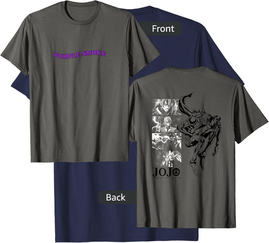 JoJo's Bizarre Adventure Fugo & Purple Smoke Haze Front Back T-Shirt - T-Shirt | Navy