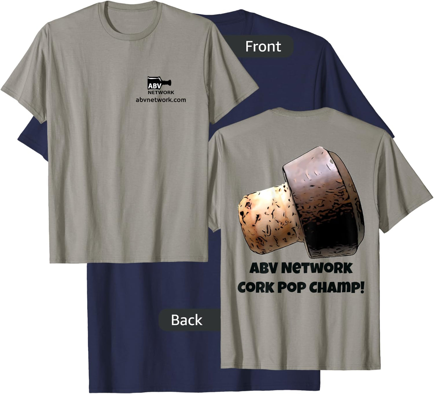 ABV Network Cork Pop Champ T-Shirt - T-Shirt | Navy
