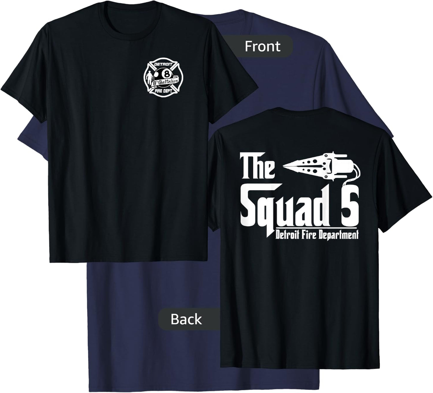 The Squad 5 Detroit Fire Department by JaySinMyers T-Shirt - T-Shirt | Navy