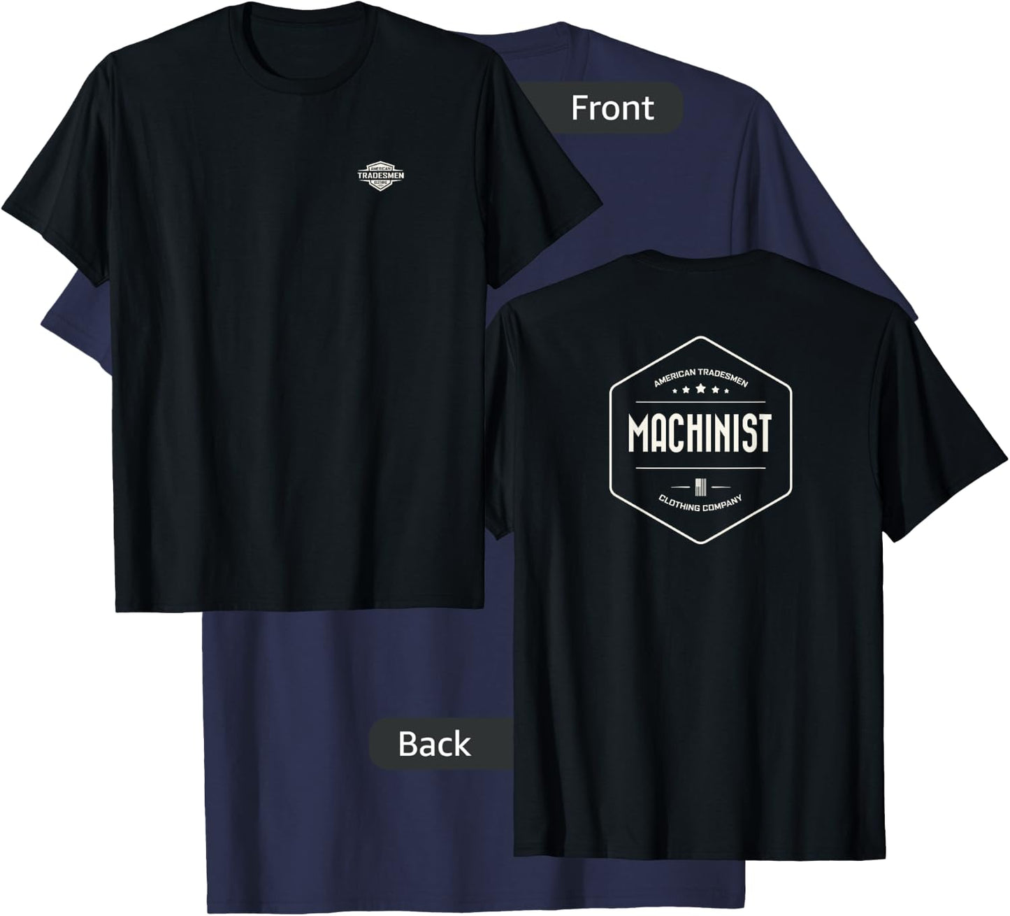 "Machinist" with vintage white back design T-Shirt - T-Shirt | Navy