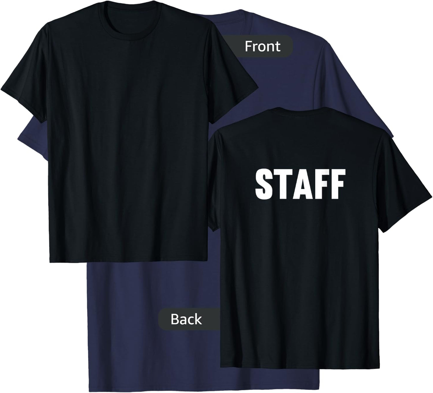 Staff Back Print, Wide Back Lettering, Staff T-Shirt - T-Shirt | Navy