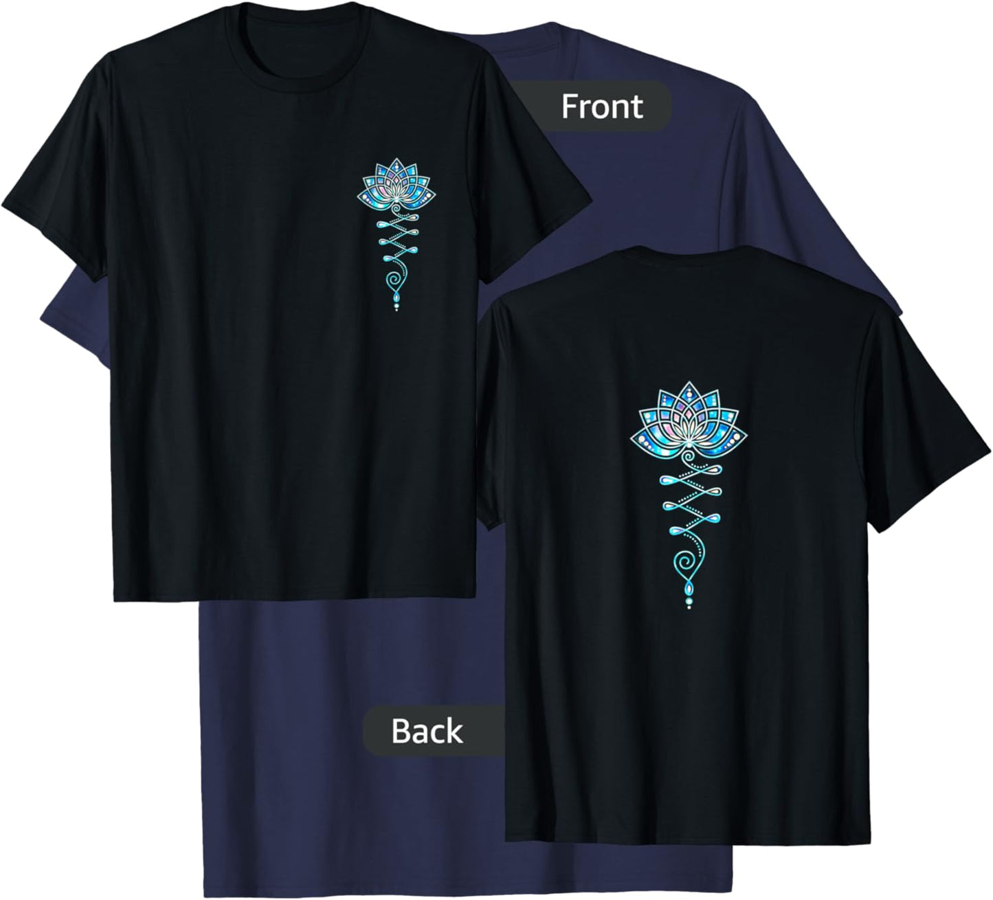 Lotus, blossom, flower, yoga, symbol, Buddhism, meditation T-Shirt - T-Shirt | Navy