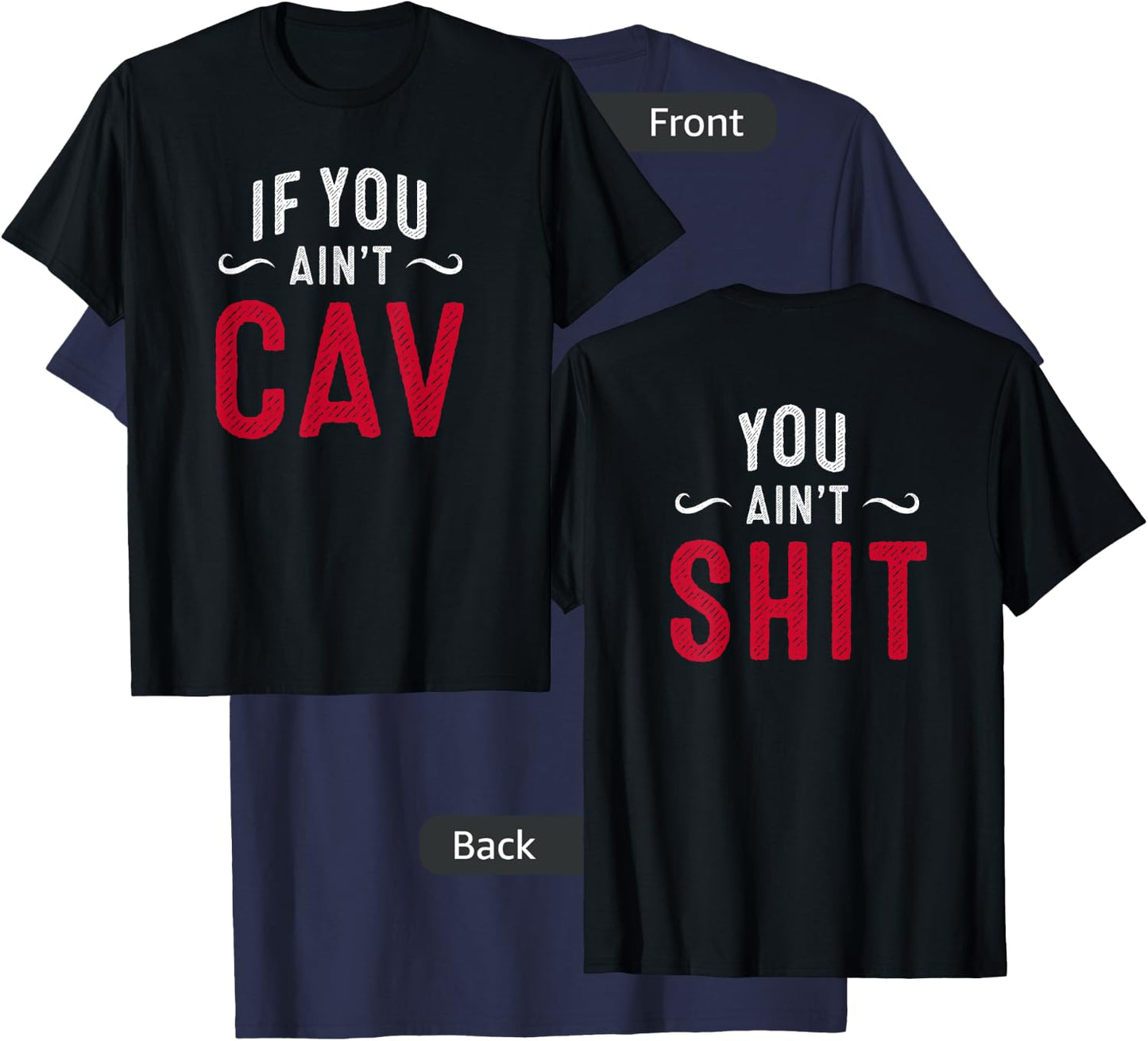 Cavalry Scout 19D If You Ain't CAV You Ain't Shit Vintage Themed Men's Black Small T-Shirt - T-Shirt | Navy