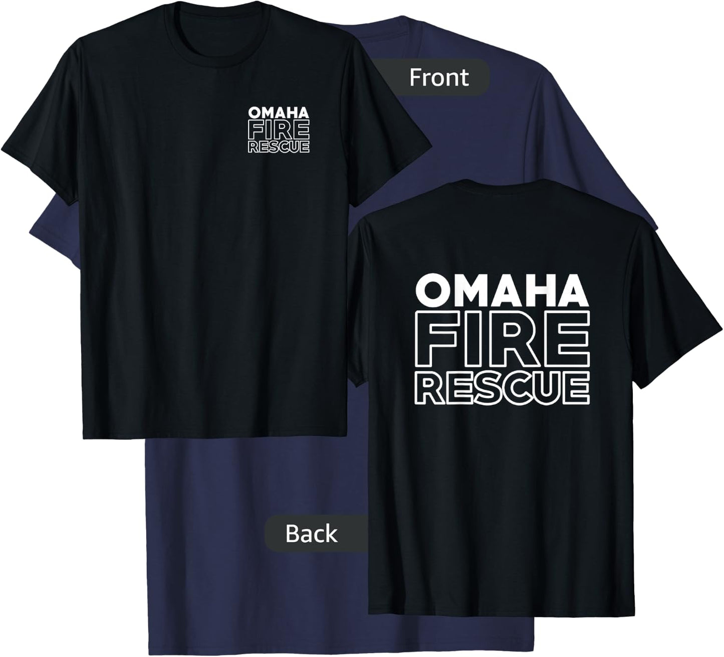 City of Omaha Fire Rescue Nebraska Firefighter T-Shirt - T-Shirt | Navy
