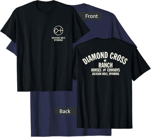 Diamond Cross Ranch Jackson Hole, Wyoming Horses & Cowboys , Black, Small T-Shirt - T-Shirt | Navy