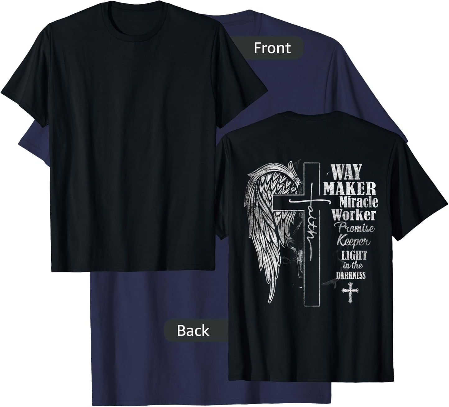 Way Maker Miracle Worker Promise Keeper, Faith, Christian T-Shirt - T-Shirt | Navy