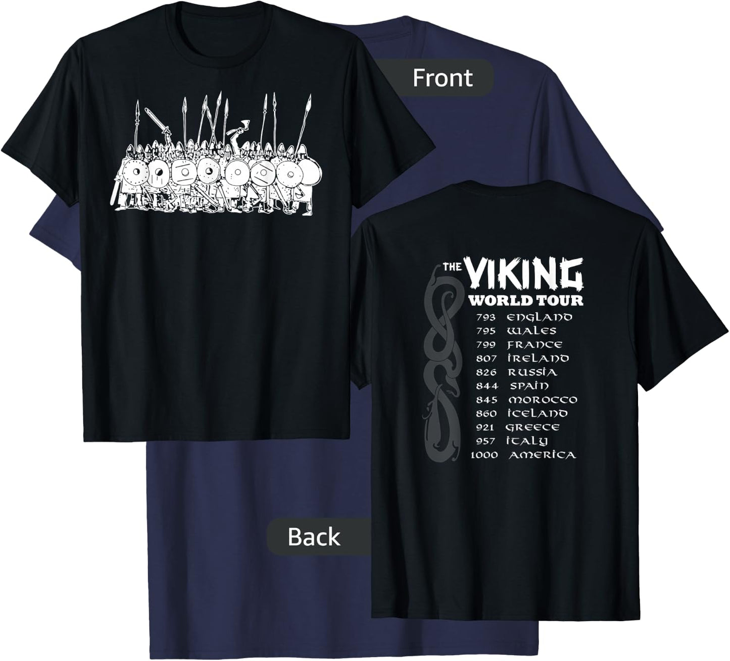 Corpsman UP Viking World Tour , Black T-Shirt - T-Shirt | Navy
