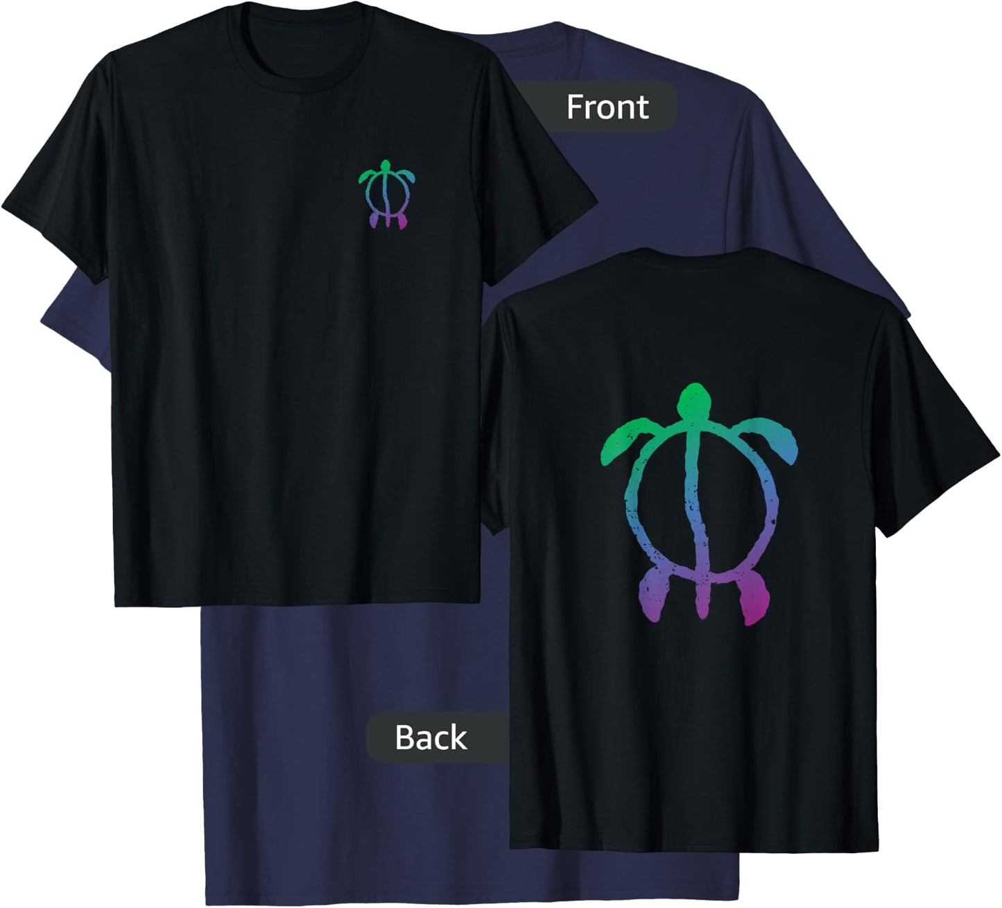 Hawaiian Turtle, Honu Petroglyph T-Shirt - T-Shirt | Navy