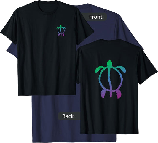 Hawaiian Turtle, Honu Petroglyph T-Shirt - T-Shirt | Navy