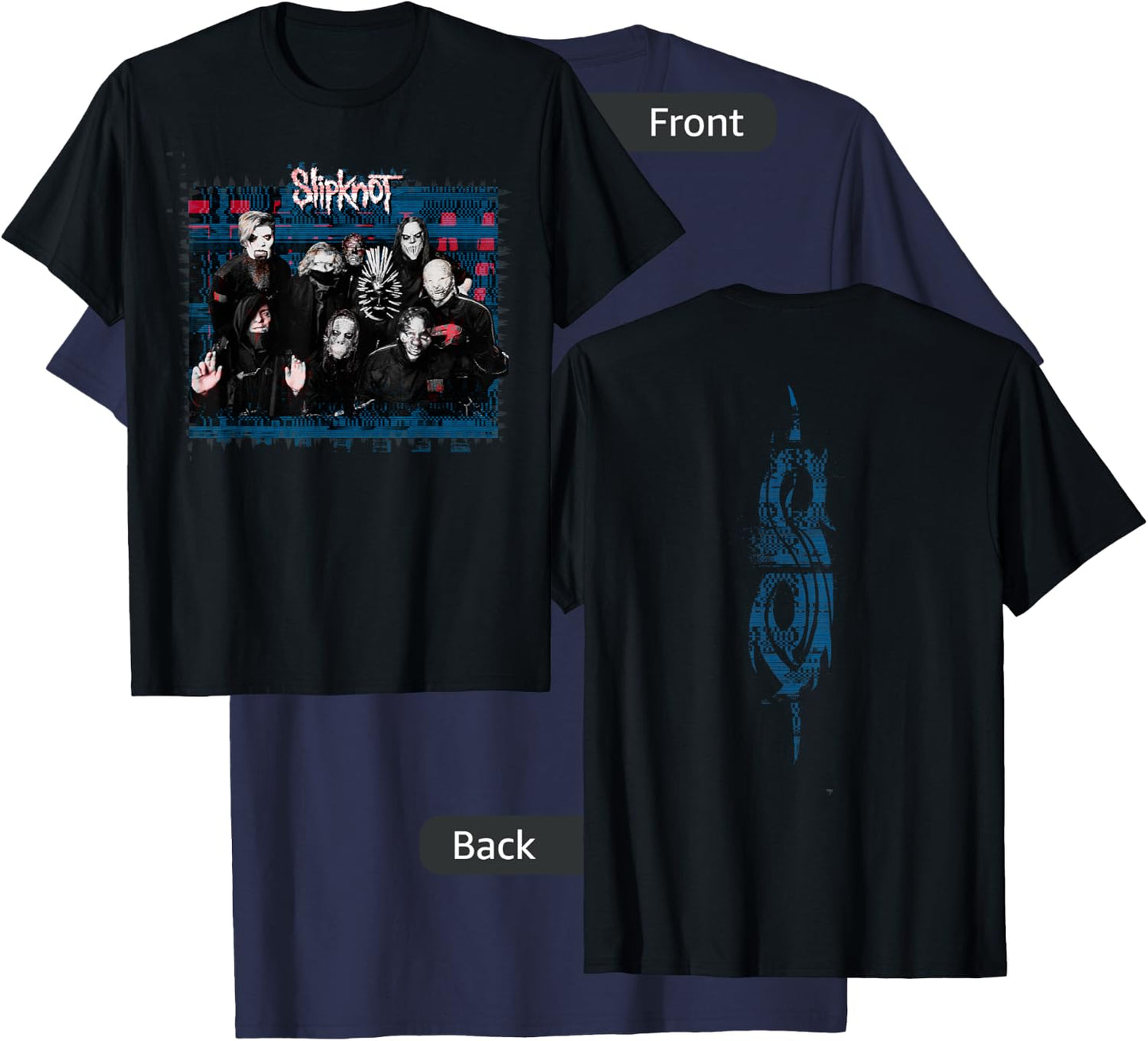 Slipknot Official We Are Not Your Kind Blue Glitch T-Shirt - T-Shirt | Navy