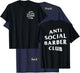Anti Social Barber Club: White Logo (Front + Back) T-Shirt - T-Shirt | Navy