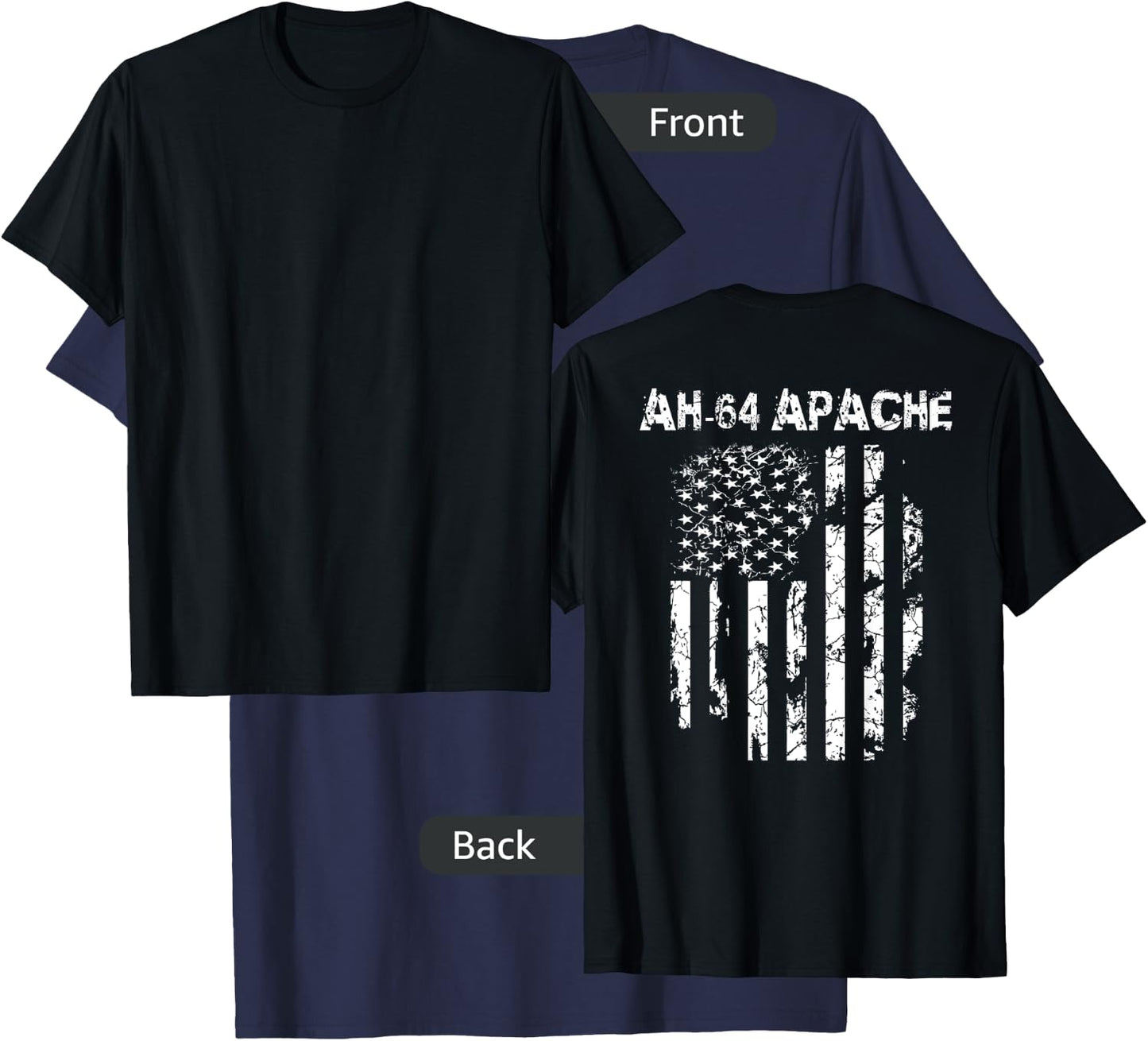AH-64 Apache Attack Helicopter Pilot Military T-Shirt - T-Shirt | Navy