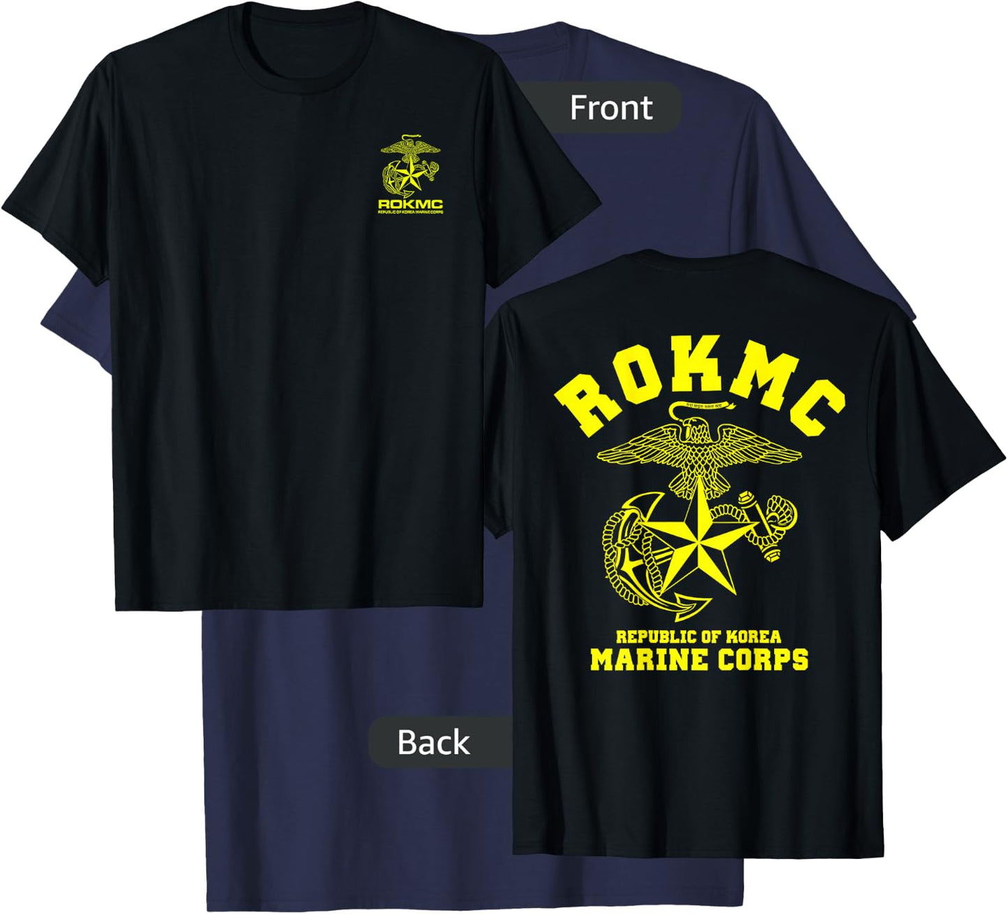 MechaProject ROKMC Korean Navy Diver Military - Men's Adults Classic Fit Black Short Sleeve - Small T-Shirt - T-Shirt | Navy