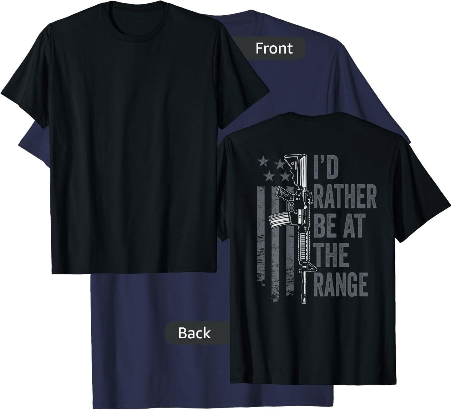 I'd Rather Be at The Gun Range - Funny Guns Owner (ON Back) T-Shirt - T-Shirt | Navy