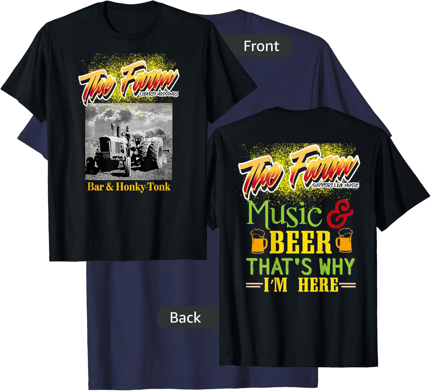 The Farm Liberty Missouri USA Live Music Bar Honky-tonk #1 T-Shirt - T-Shirt | Navy