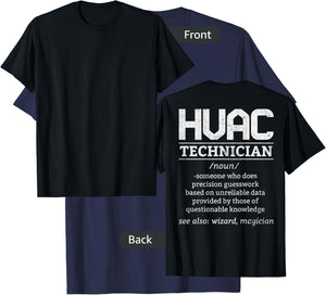 HVAC Tech Novelty Ac Technician HVAC Mechanic Design On Back T-Shirt - T-Shirt | Navy