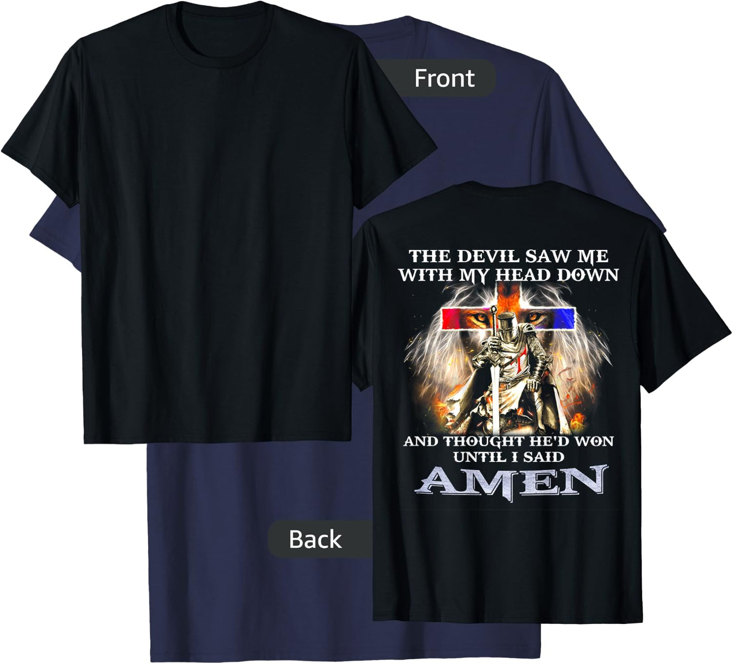 The Devil Saw Me WIth My Head Down Lion (on back) T-Shirt - T-Shirt | Navy