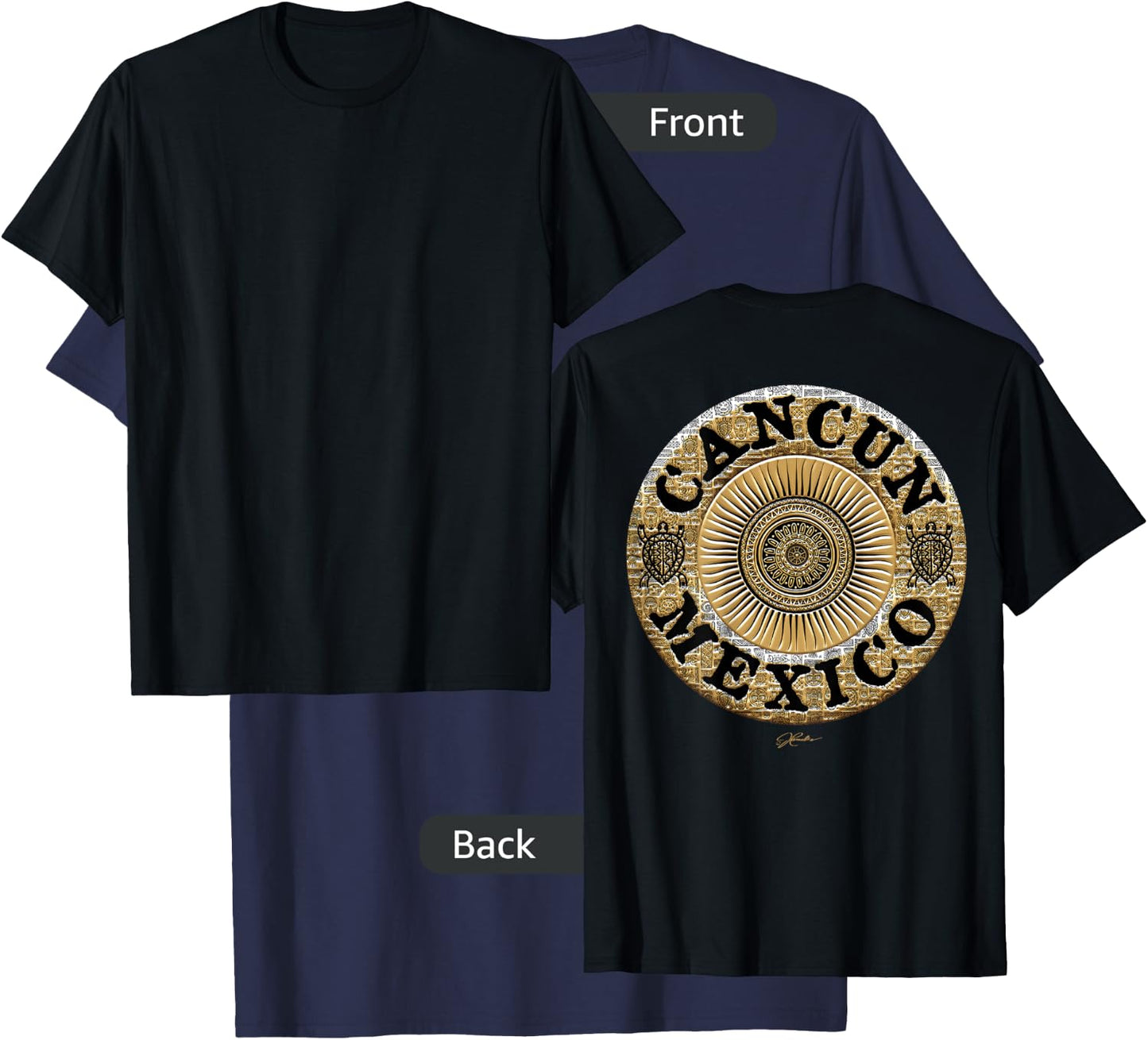 JCombs: Cancun, Mexico, Mayan Sun T-Shirt - T-Shirt | Navy