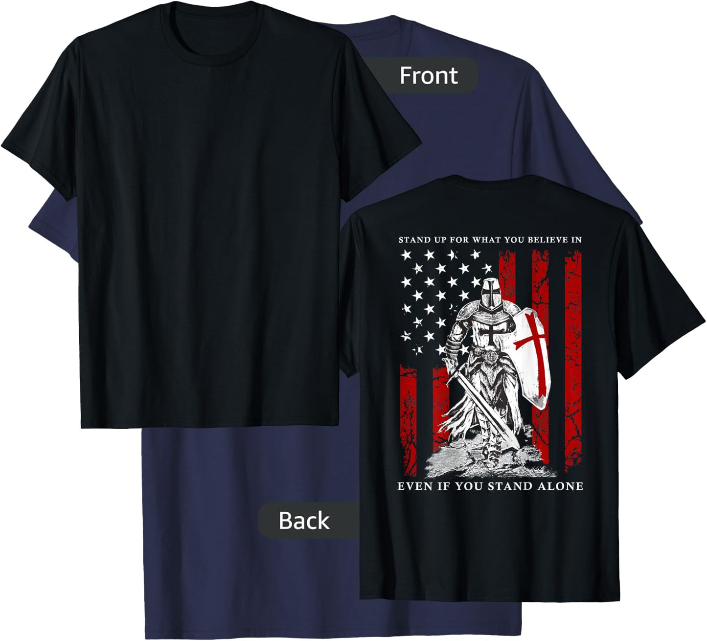 Knight Templar American Flag T-Shirt - T-Shirt | Navy