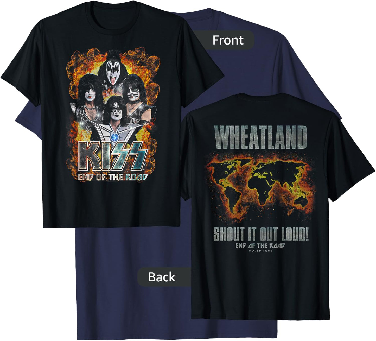 KISS - Exclusive Official End of The Road Tour, Wheatland T-Shirt - T-Shirt | Navy