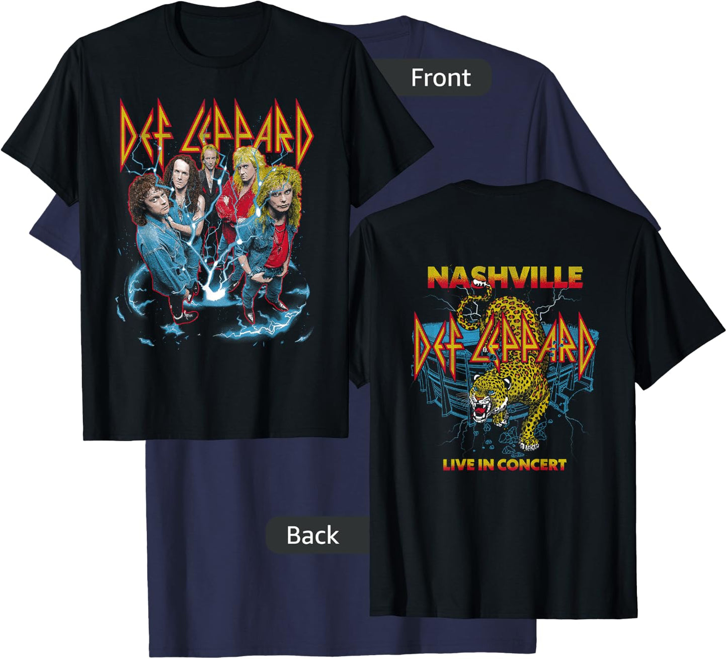 Def Leppard - Band Photo City Nashville T-Shirt - T-Shirt | Navy
