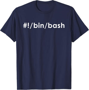 Programmer bin bash Linux Command Line Terminal Admin T-Shirt - T-Shirt | Navy