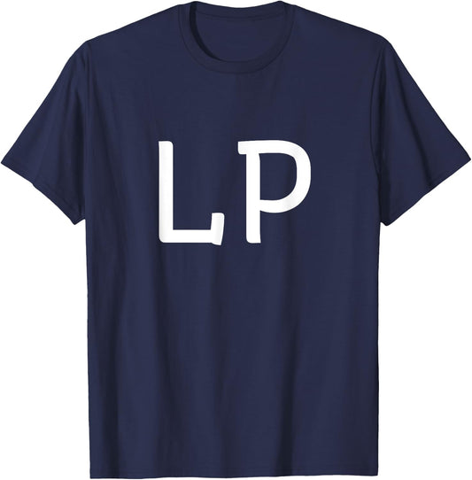 LP Two Letter Pair - Elegant Personalized Initials T-Shirt - T-Shirt | Navy