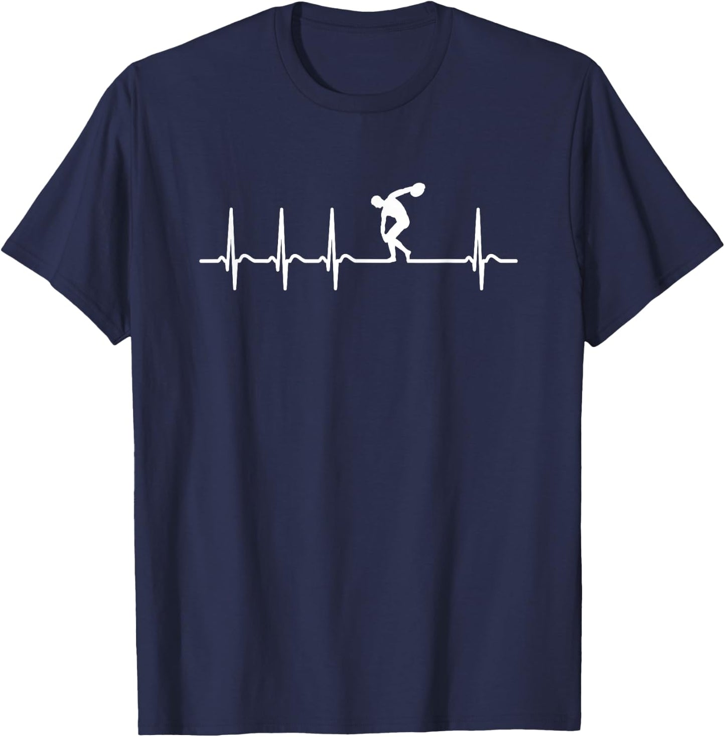 Discus Throwing Thrower Heart - Cool Funny Best Sayings Joke T-Shirt - T-Shirt | Navy