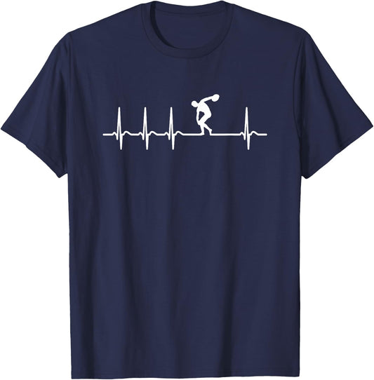 Discus Throwing Thrower Heart - Cool Funny Best Sayings Joke T-Shirt - T-Shirt | Navy