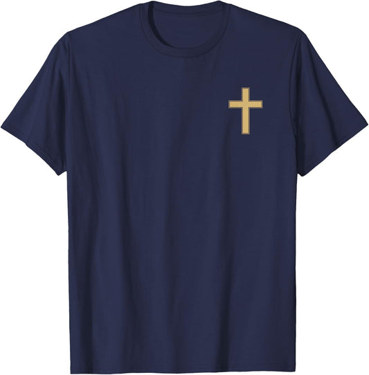 Christian Cross Crucifix Latin Cross Traditional Classic T-Shirt - T-Shirt | Navy