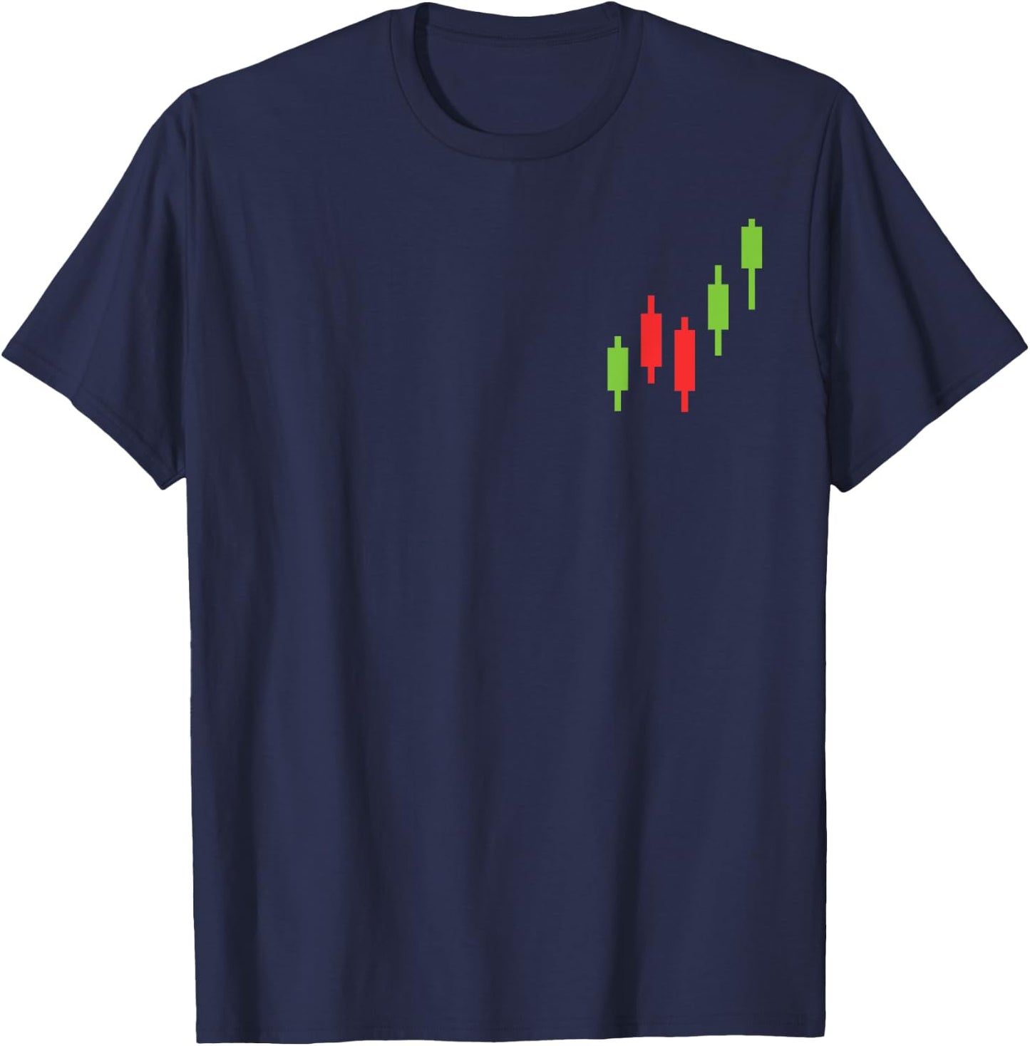 Day Trader Wall Street Stock Market Simple Candlestick Chart T-Shirt - T-Shirt | Navy