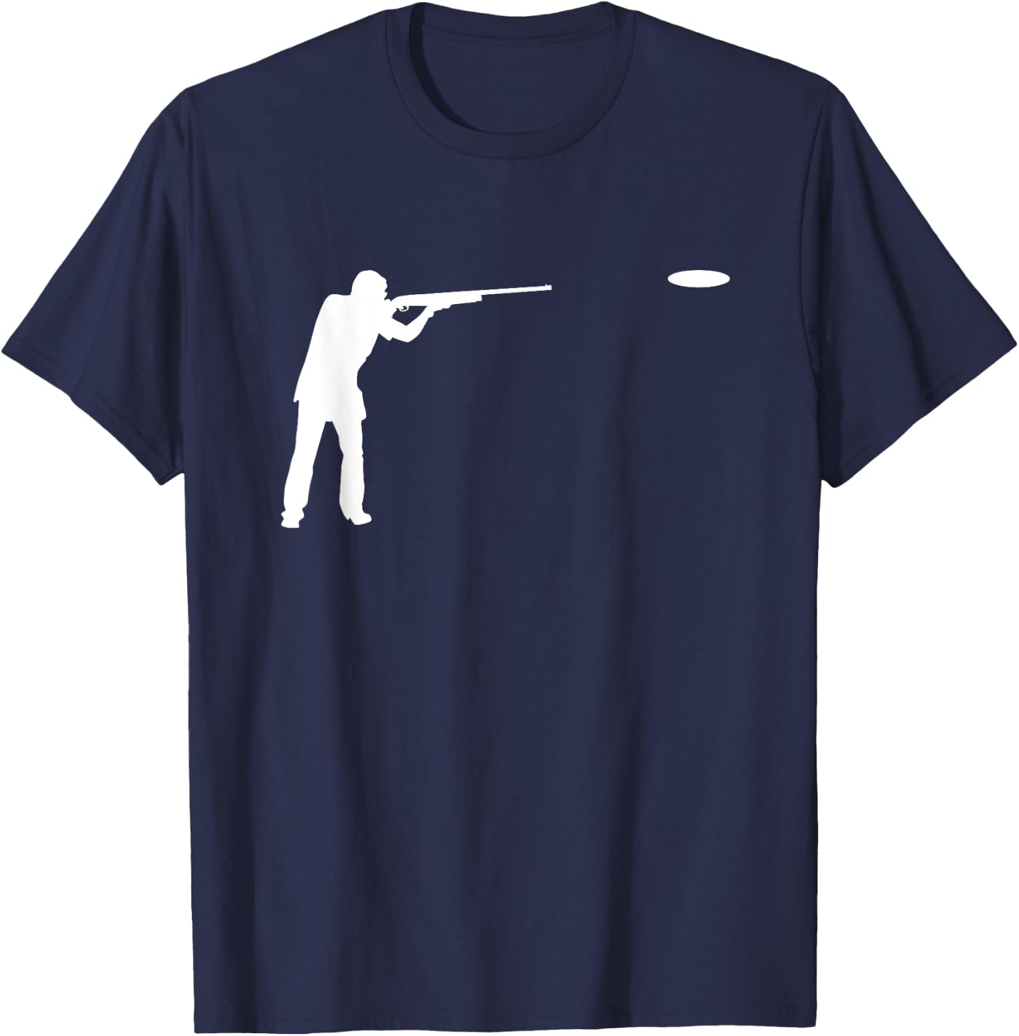 Silhouette Sporting Clays Player Pigeon Target Skeet Shooter T-Shirt - T-Shirt | Navy