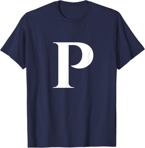 Enjoy Cool P Alphabet Cute Initial Monogram Letter P Graphic T-Shirt - T-Shirt | Navy