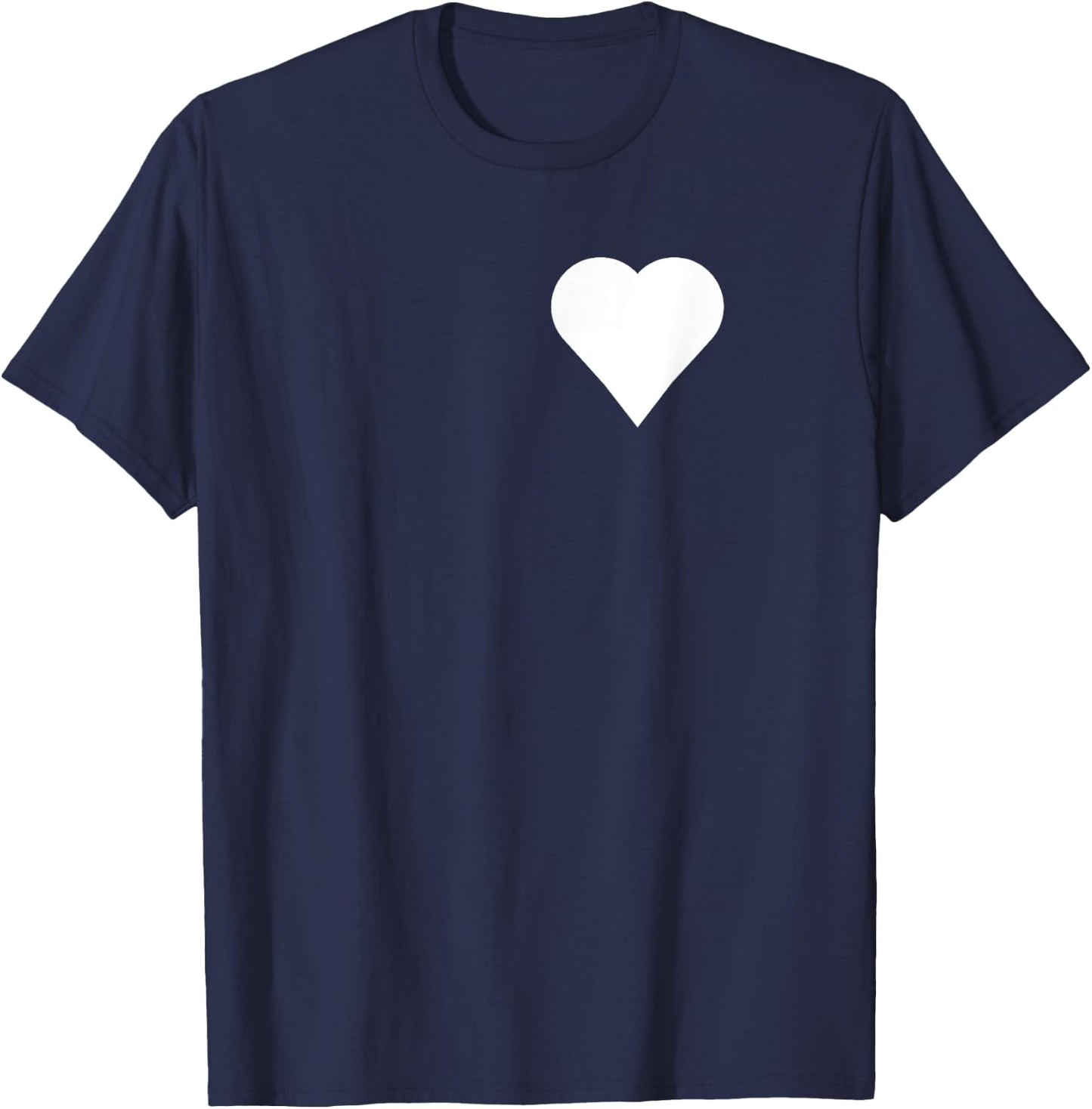 White heart on black T-Shirt - T-Shirt | Navy