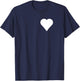 White heart on black T-Shirt - T-Shirt | Navy