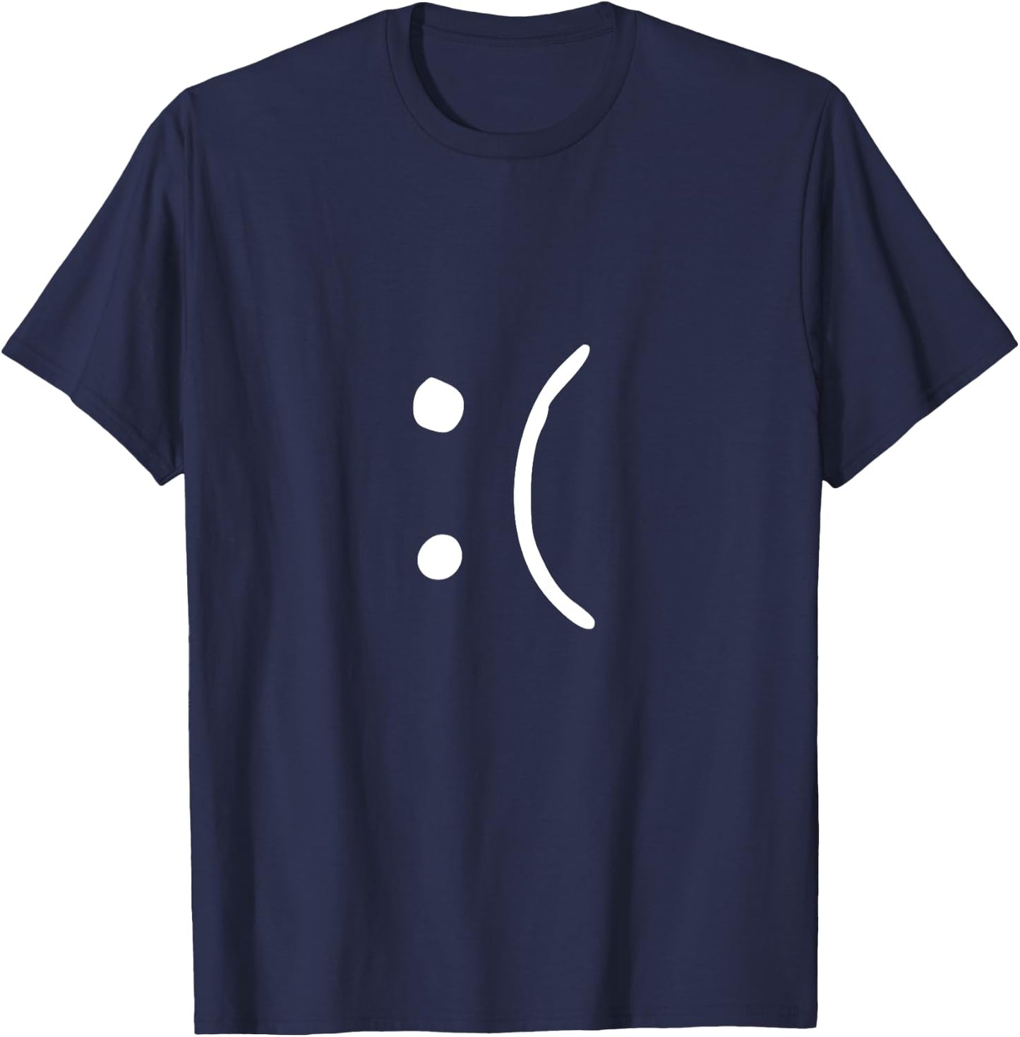 Sideways Sad Face T-Shirt - T-Shirt | Navy