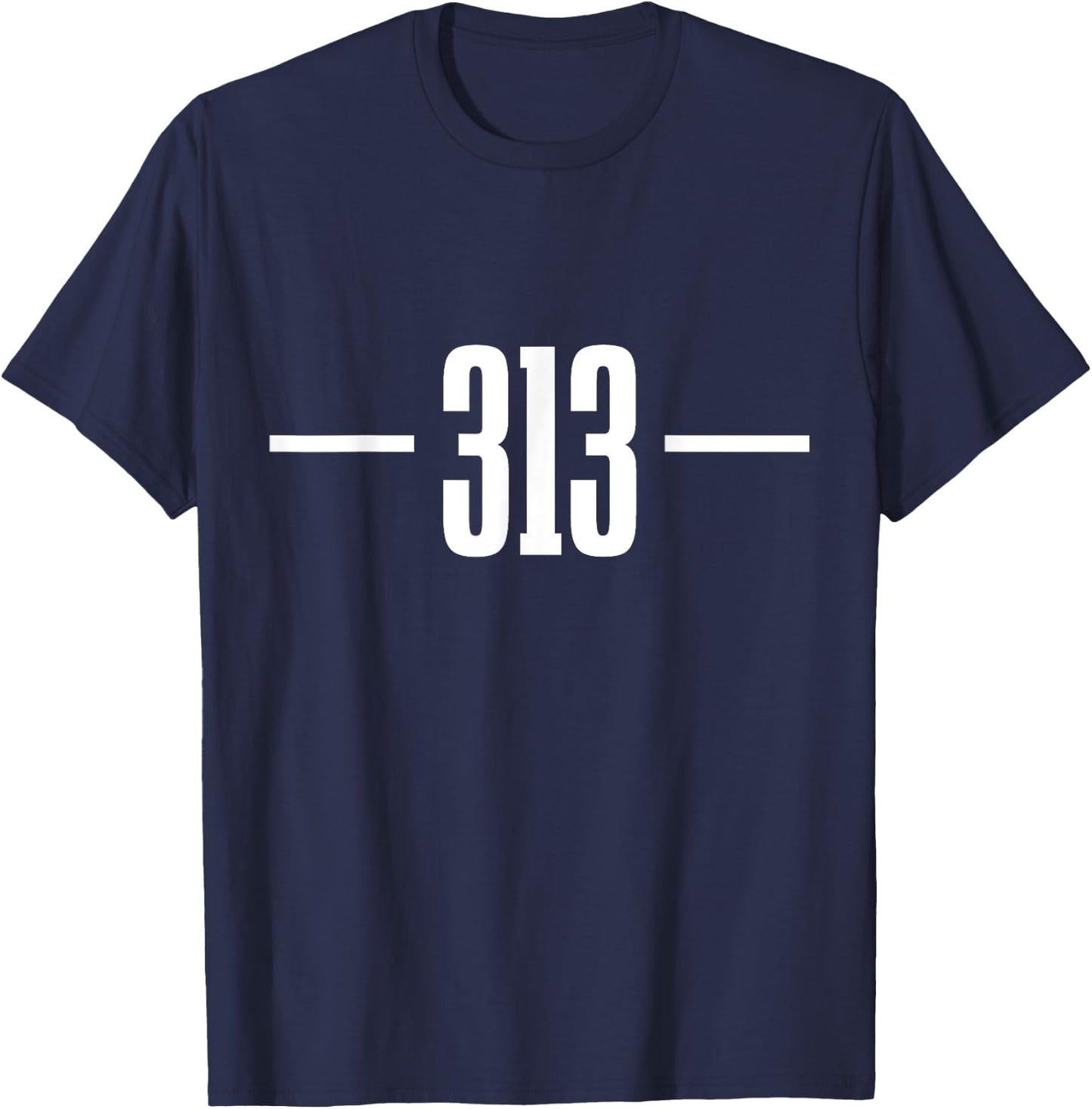 Detroit Michigan 313 Area Code Pride Retro T-Shirt - T-Shirt | Navy