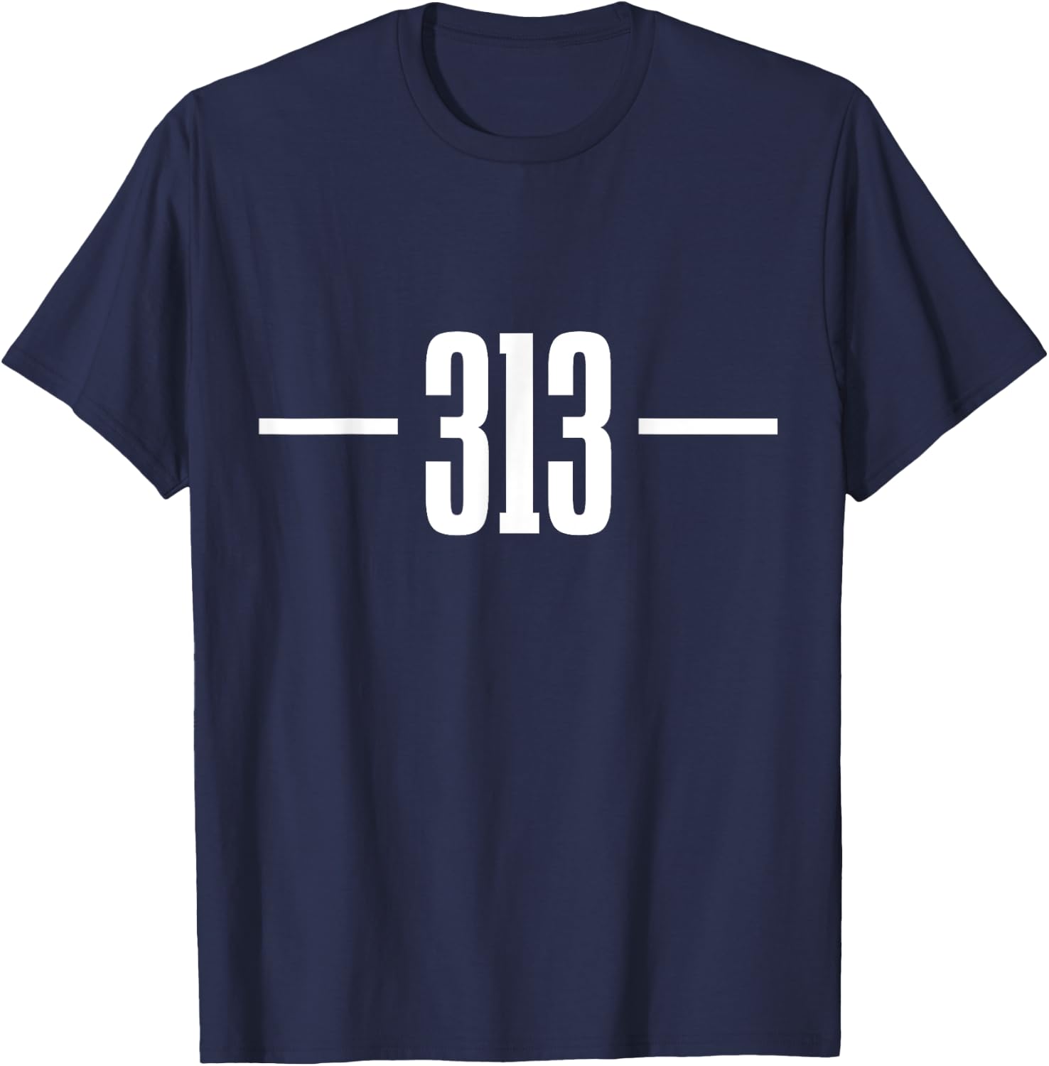 Detroit Michigan 313 Area Code Pride Retro T-Shirt - T-Shirt | Navy
