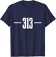 Detroit Michigan 313 Area Code Pride Retro T-Shirt - T-Shirt | Navy