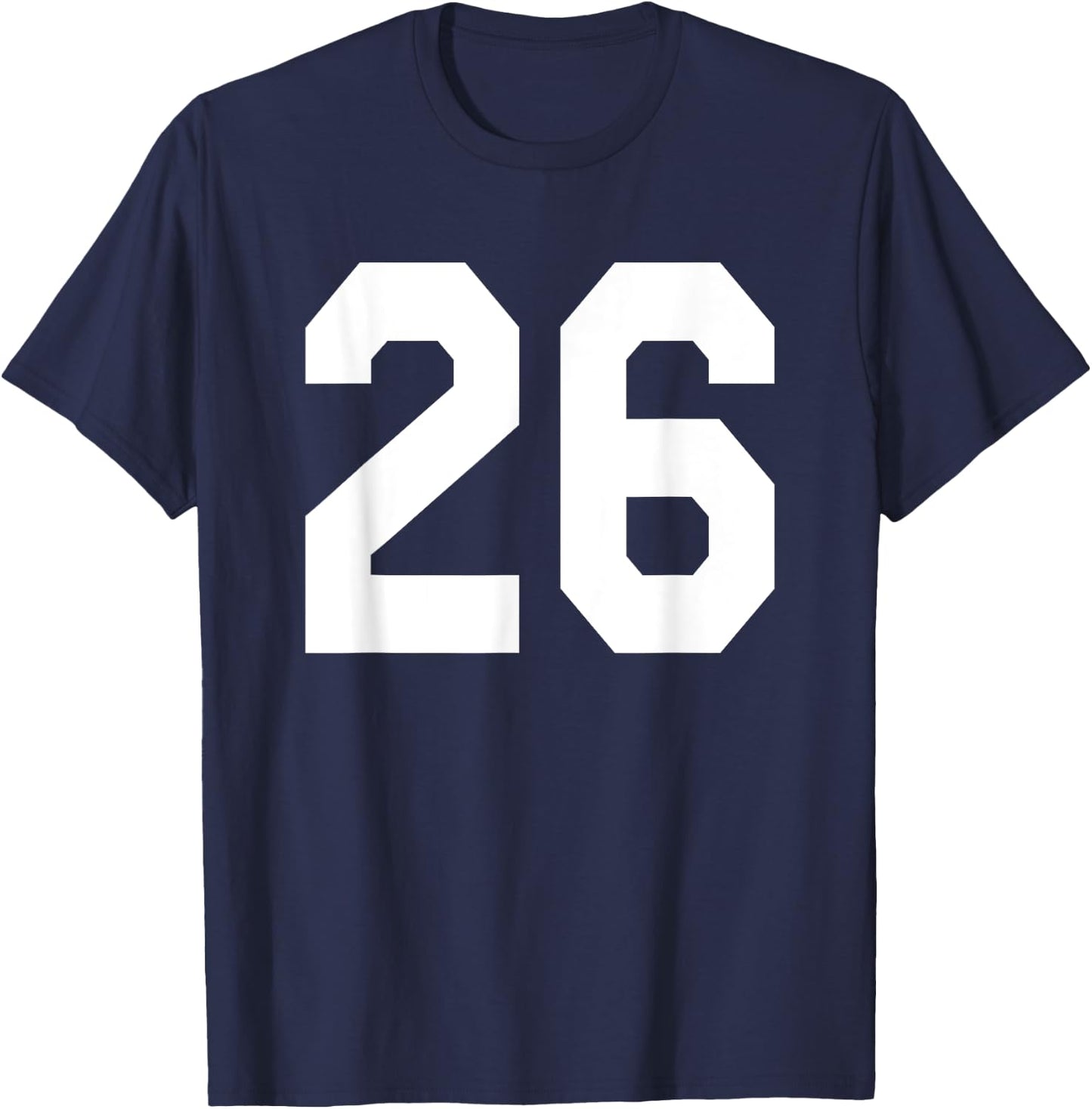 Number 26 Sports Jersey Front and Back Team Player T-Shirt - T-Shirt | Navy