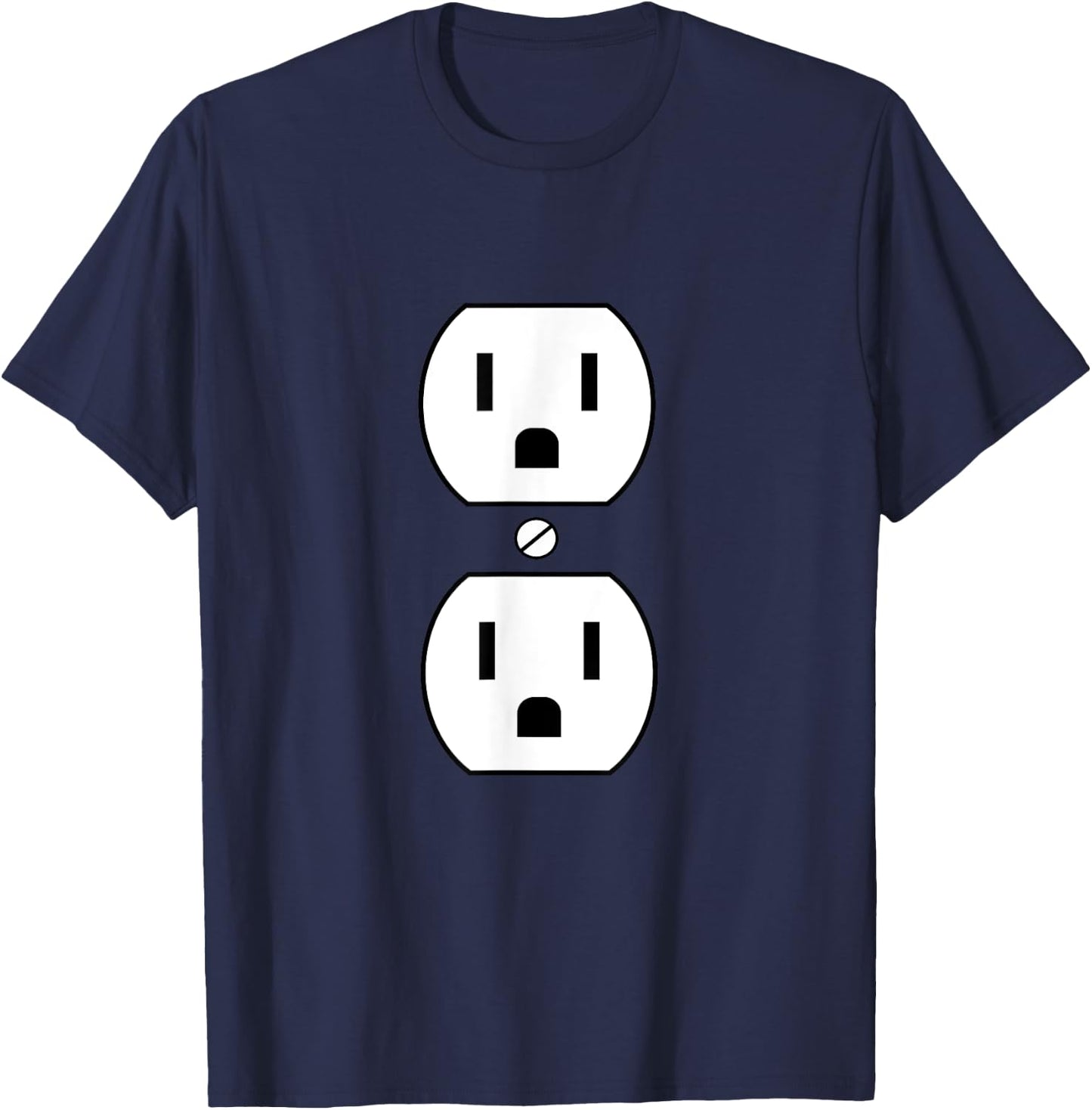 Electrical Plug Costume Funny Wall Socket Costume T-Shirt - T-Shirt | Navy